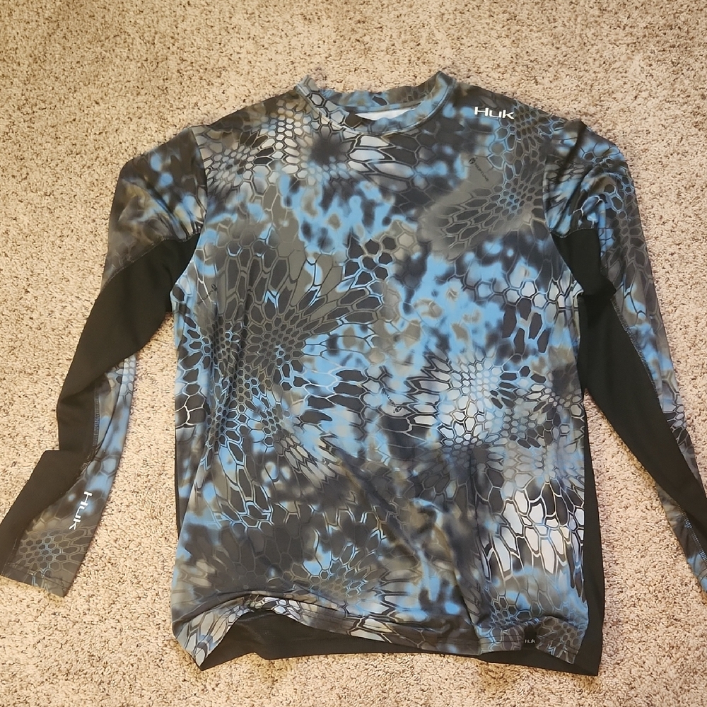 Huk Blue and Gray Camo Performance Shirt